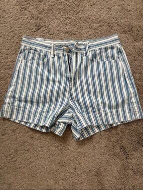 American Eagle Striped Blue and White Women's Jean Shorts size 6